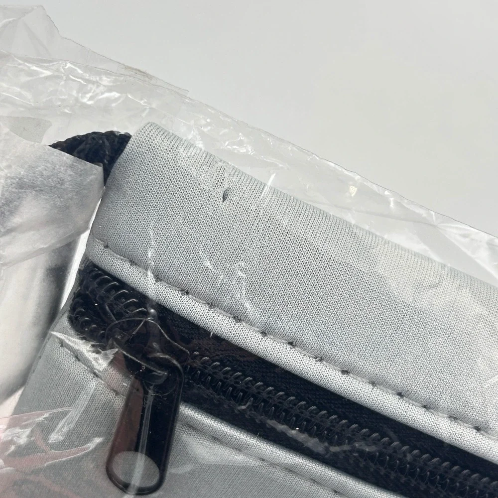 Athleta Pouch Power of We x 200 Gray Zippered Accessory Bag with Carabiner NEW